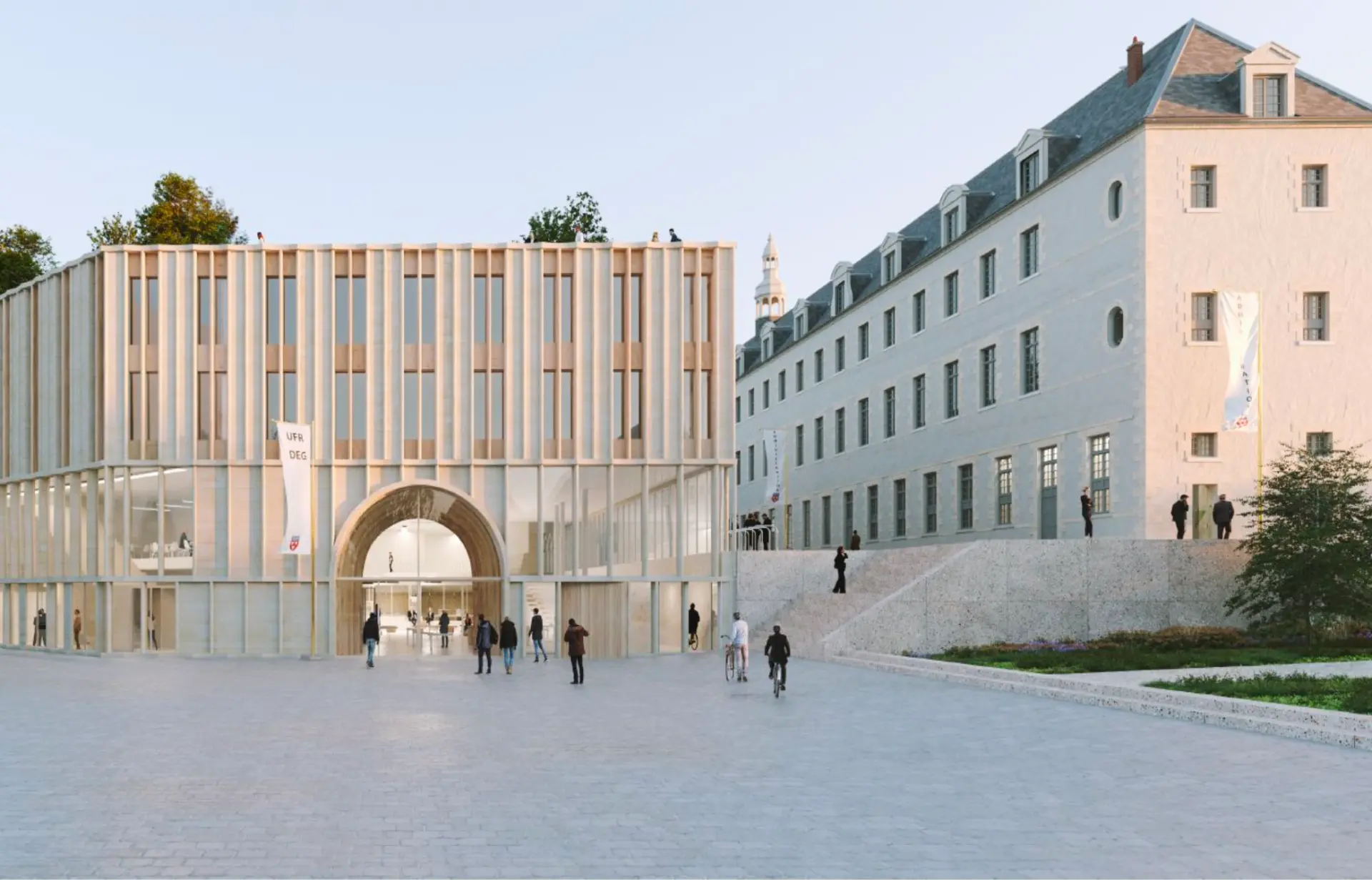 Le futur campus Porte-Madeleine à Orléans, vue depuis le parvis