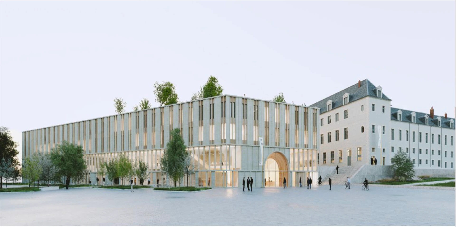 Vue d'ensemble du futur campus Porte-Madeleine à Orléans depuis l'esplanade